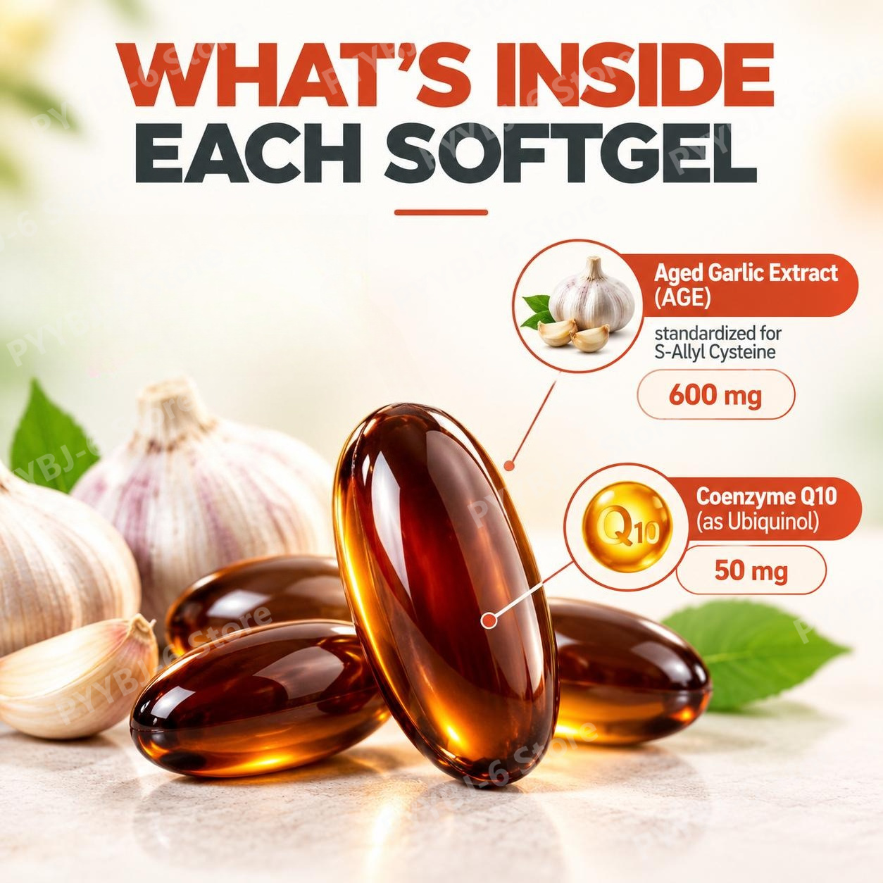 Aged Odorless Garlic Softgels  - đánh giá và giá Coq10 Ubiquinol Softgel