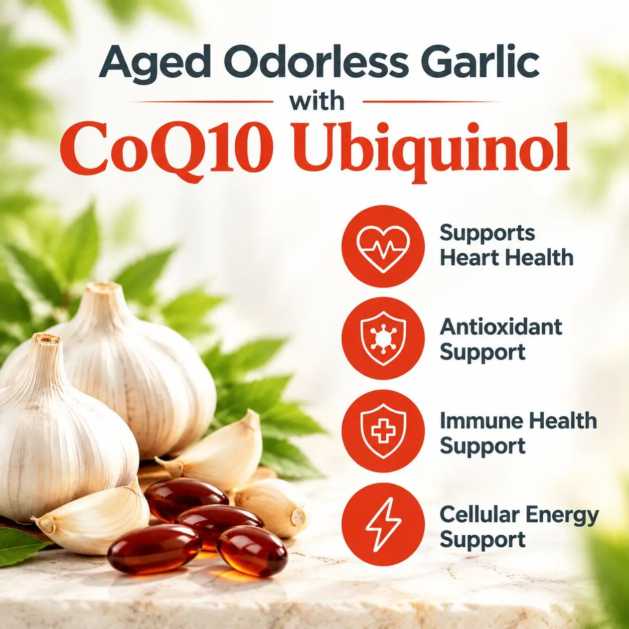Odorless Aged Garlic Softgels  - đánh giá và giá Coq10 Ubiquinol Softgel